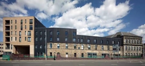 The Linen Quarter from the street, with its new and restored buildings